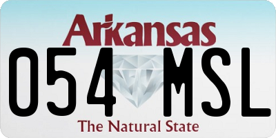 AR license plate 054MSL
