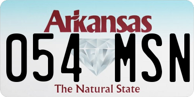 AR license plate 054MSN