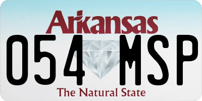 AR license plate 054MSP