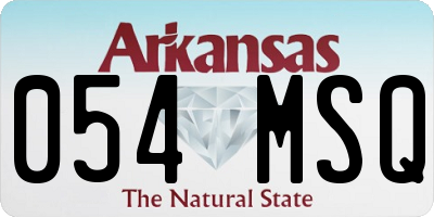 AR license plate 054MSQ