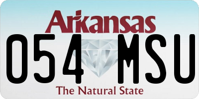 AR license plate 054MSU
