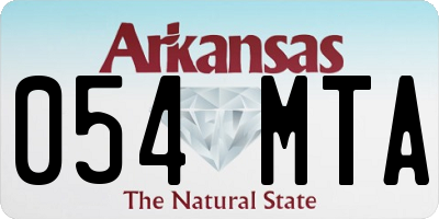 AR license plate 054MTA