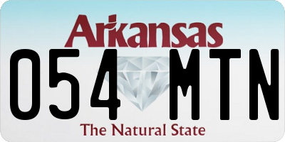 AR license plate 054MTN