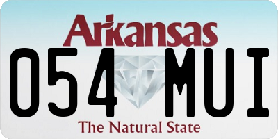AR license plate 054MUI