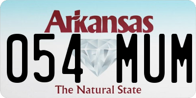 AR license plate 054MUM
