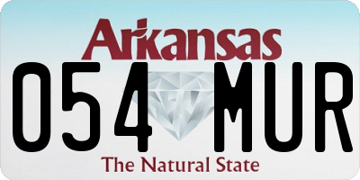 AR license plate 054MUR