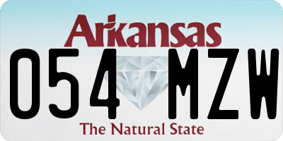 AR license plate 054MZW