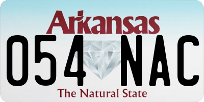AR license plate 054NAC