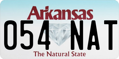 AR license plate 054NAT