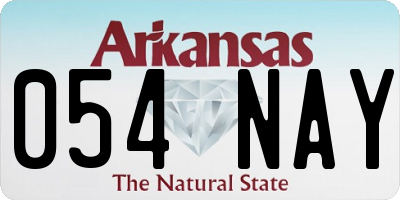 AR license plate 054NAY