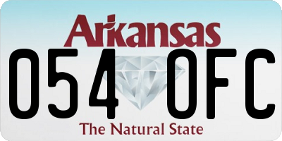 AR license plate 054OFC