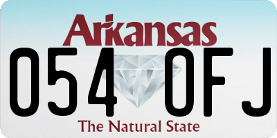 AR license plate 054OFJ
