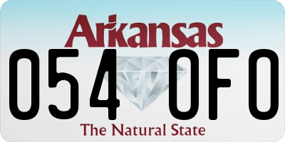 AR license plate 054OFO