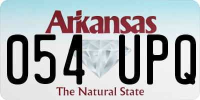 AR license plate 054UPQ