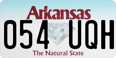 AR license plate 054UQH