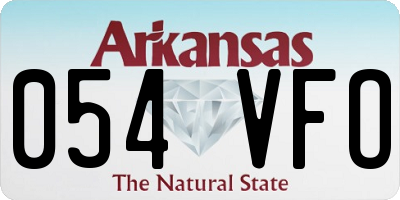 AR license plate 054VFO