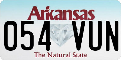 AR license plate 054VUN