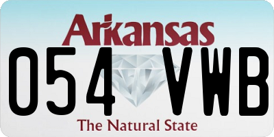 AR license plate 054VWB