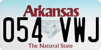 AR license plate 054VWJ