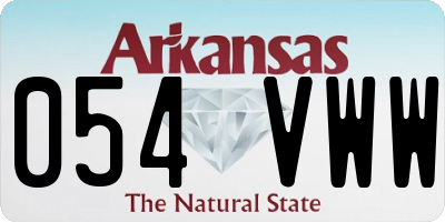 AR license plate 054VWW