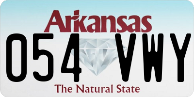 AR license plate 054VWY