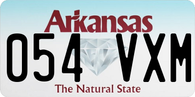 AR license plate 054VXM