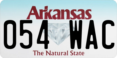 AR license plate 054WAC