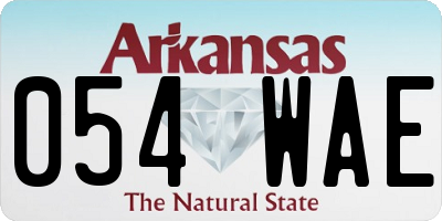 AR license plate 054WAE