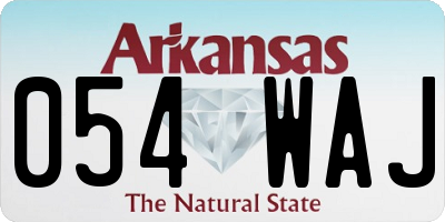 AR license plate 054WAJ