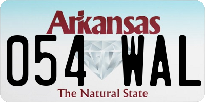 AR license plate 054WAL