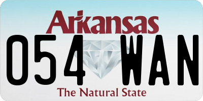 AR license plate 054WAN
