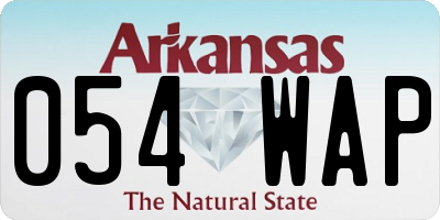 AR license plate 054WAP