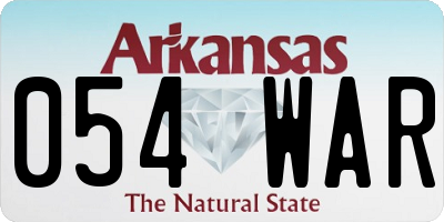 AR license plate 054WAR