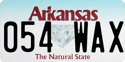 AR license plate 054WAX
