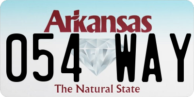 AR license plate 054WAY
