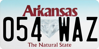 AR license plate 054WAZ