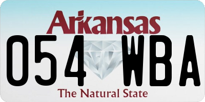 AR license plate 054WBA