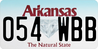 AR license plate 054WBB