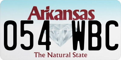 AR license plate 054WBC
