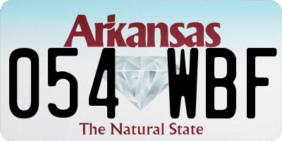 AR license plate 054WBF