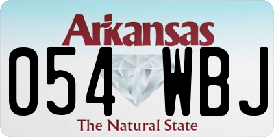 AR license plate 054WBJ