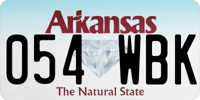 AR license plate 054WBK