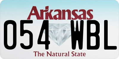 AR license plate 054WBL