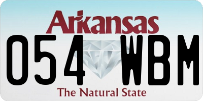 AR license plate 054WBM