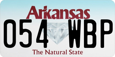 AR license plate 054WBP