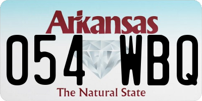 AR license plate 054WBQ