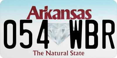 AR license plate 054WBR