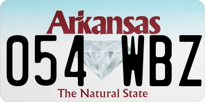 AR license plate 054WBZ