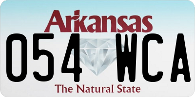 AR license plate 054WCA