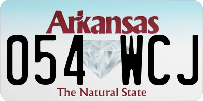 AR license plate 054WCJ